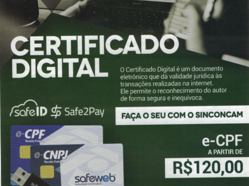 Compre seu Certificado Digital no Sinconcam